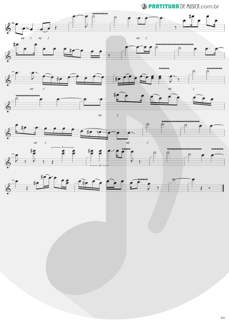 Partitura de musica de Guitarra Elétrica - Shut Up And Dance | Aerosmith | Get A Grip 1993 - pag 4