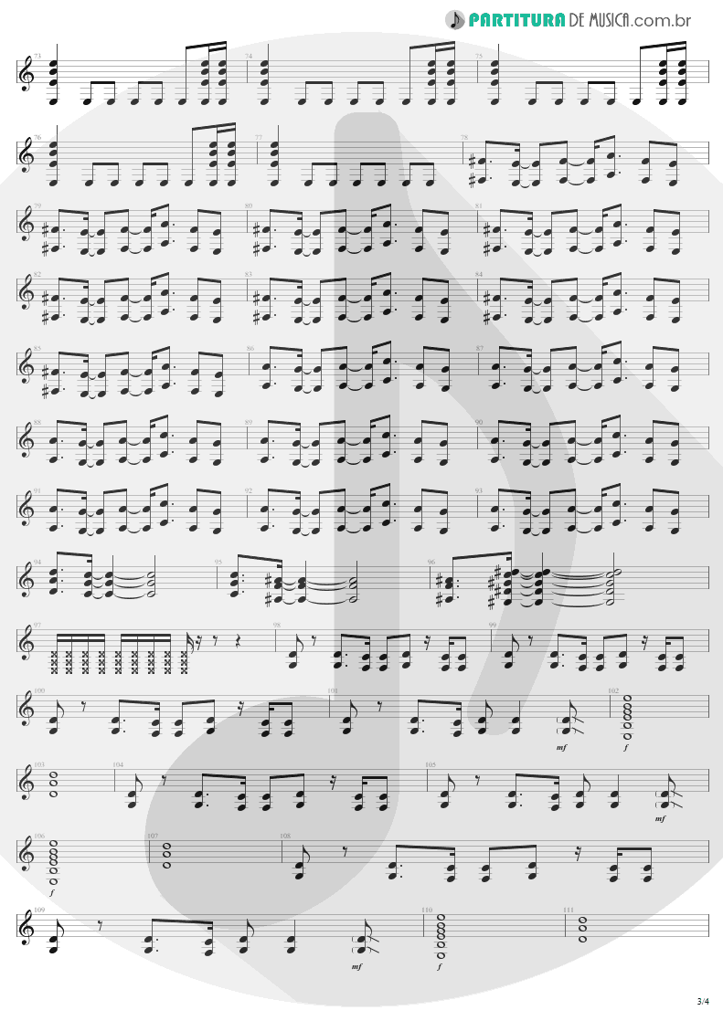 Partitura de musica de Guitarra Elétrica - Shut Up And Dance | Aerosmith | Get A Grip 1993 - pag 3