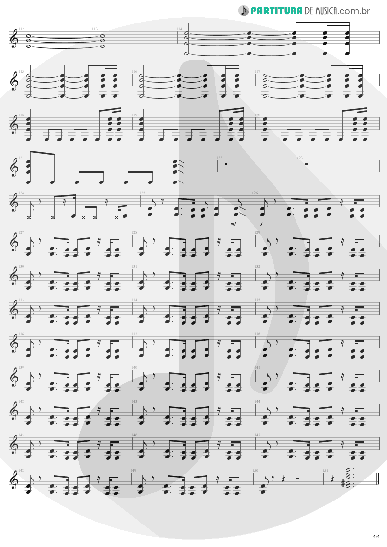 Partitura de musica de Guitarra Elétrica - Shut Up And Dance | Aerosmith | Get A Grip 1993 - pag 4