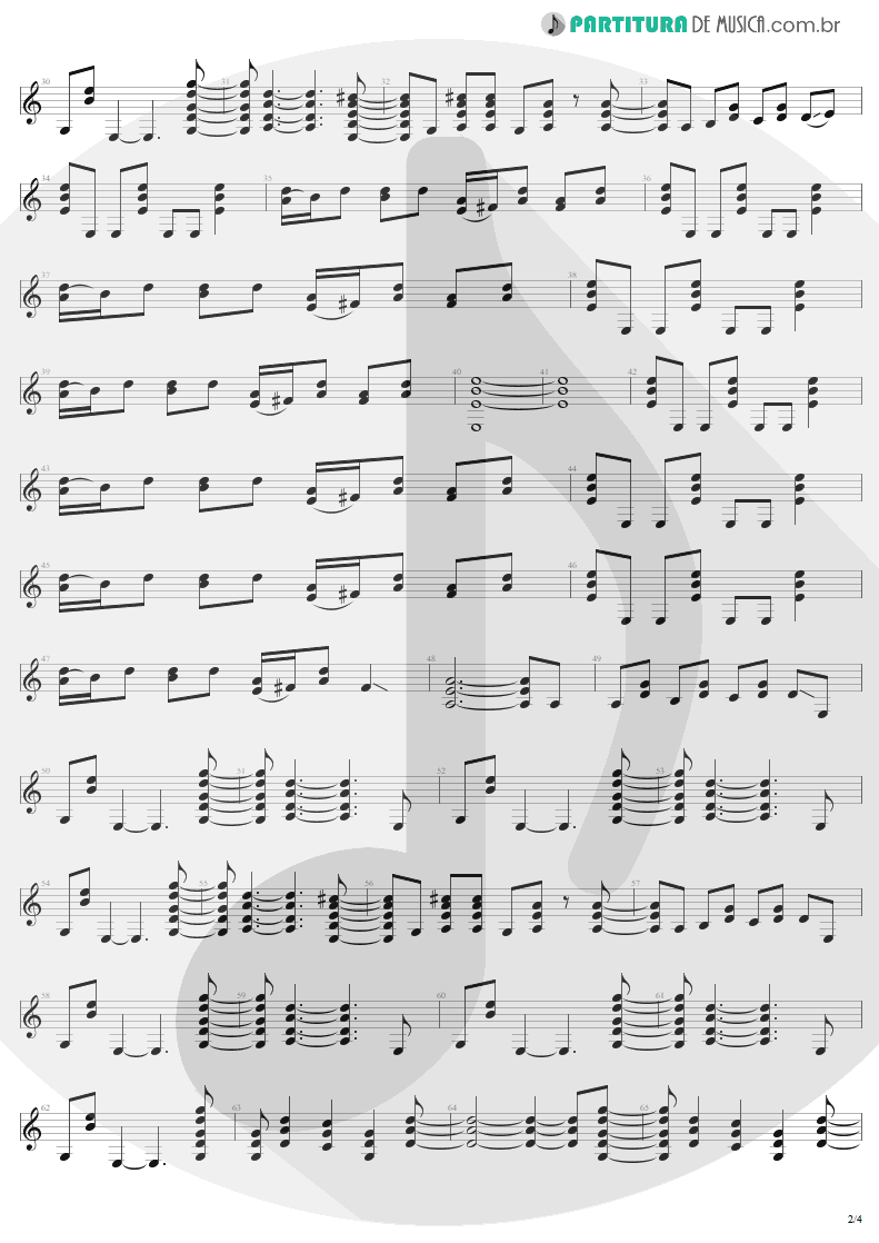 Partitura de musica de Guitarra Elétrica - Walk On Down | Aerosmith | Get A Grip 1993 - pag 2