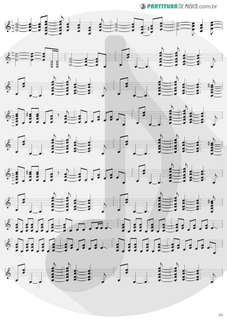 Partitura de musica de Guitarra Elétrica - Walk On Down | Aerosmith | Get A Grip 1993 - pag 3