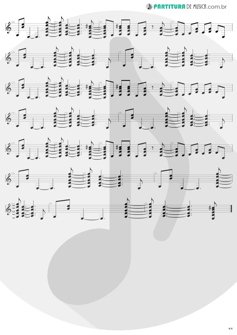 Partitura de musica de Guitarra Elétrica - Walk On Down | Aerosmith | Get A Grip 1993 - pag 4