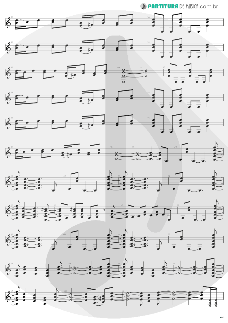 Partitura de musica de Guitarra Elétrica - Walk On Down | Aerosmith | Get A Grip 1993 - pag 2