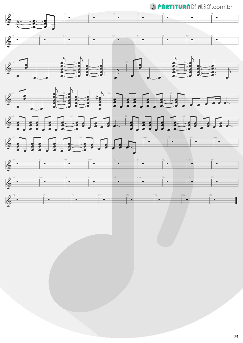 Partitura de musica de Guitarra Elétrica - Walk On Down | Aerosmith | Get A Grip 1993 - pag 3