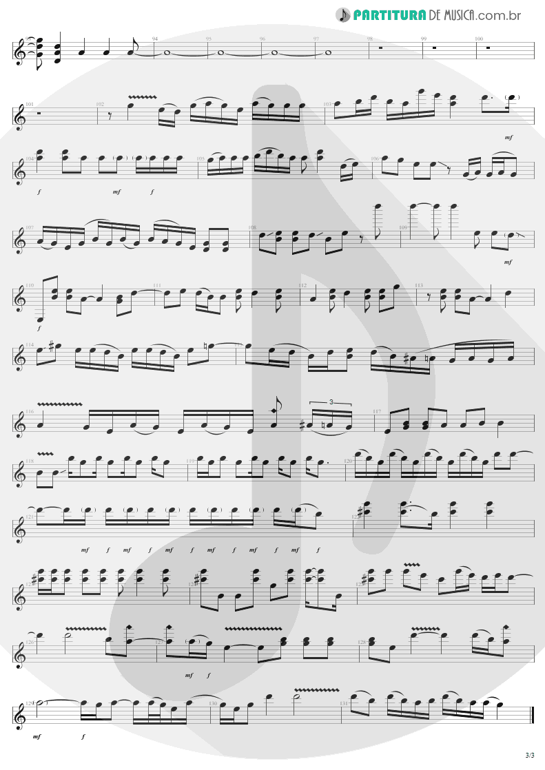 Partitura de musica de Guitarra Elétrica - Walk On Down | Aerosmith | Get A Grip 1993 - pag 3