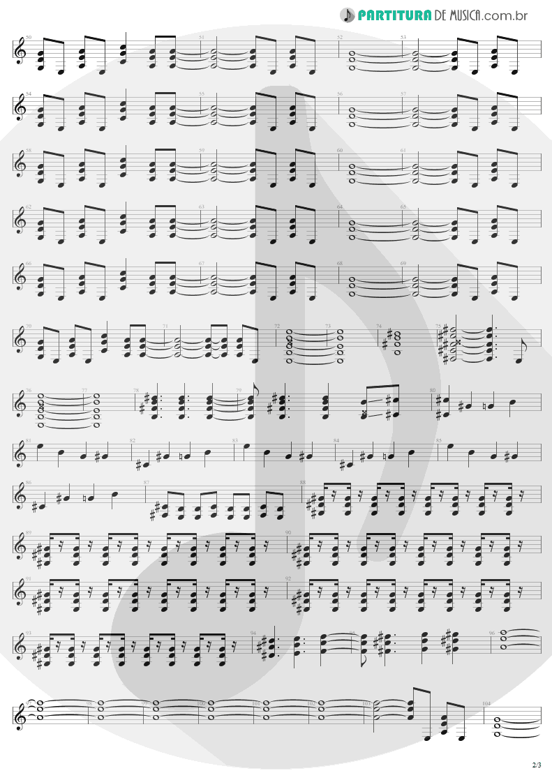 Partitura de musica de Guitarra Elétrica - Nine Lives | Aerosmith | Nine Lives 1997 - pag 2