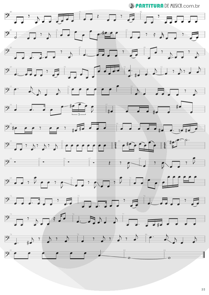 Partitura de musica de Baixo Elétrico - Pink | Aerosmith | Nine Lives 1997 - pag 2