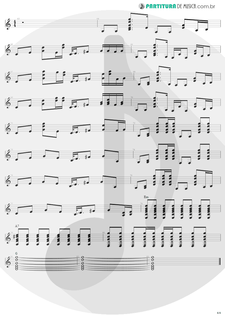 Partitura de musica de Guitarra Elétrica - Pink | Aerosmith | Nine Lives 1997 - pag 4