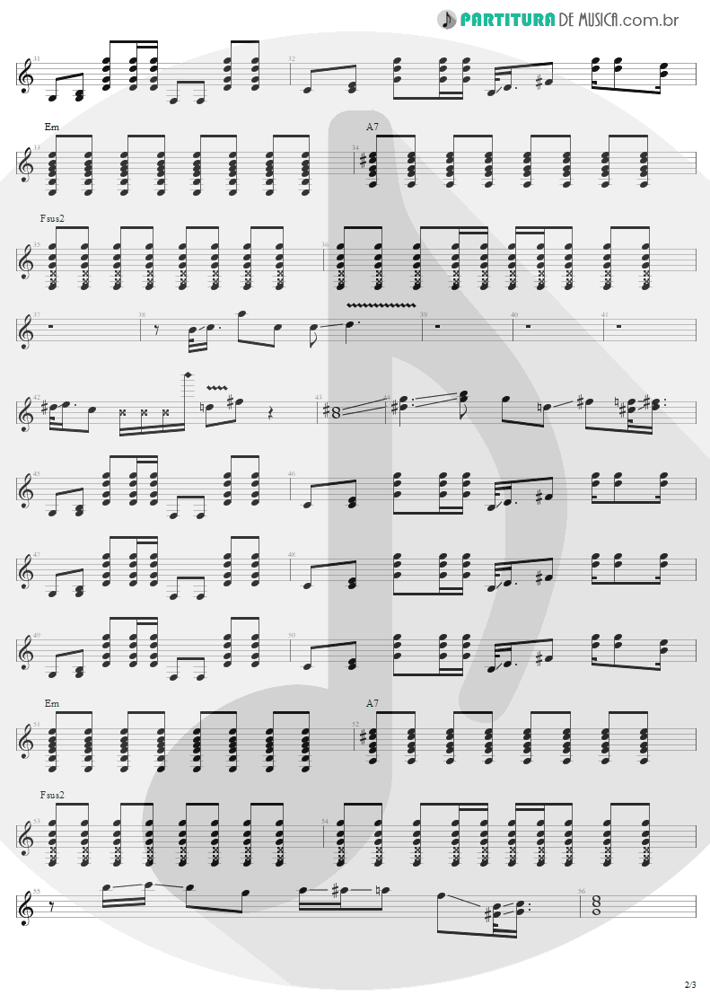 Partitura de musica de Guitarra Elétrica - Pink | Aerosmith | Nine Lives 1997 - pag 2