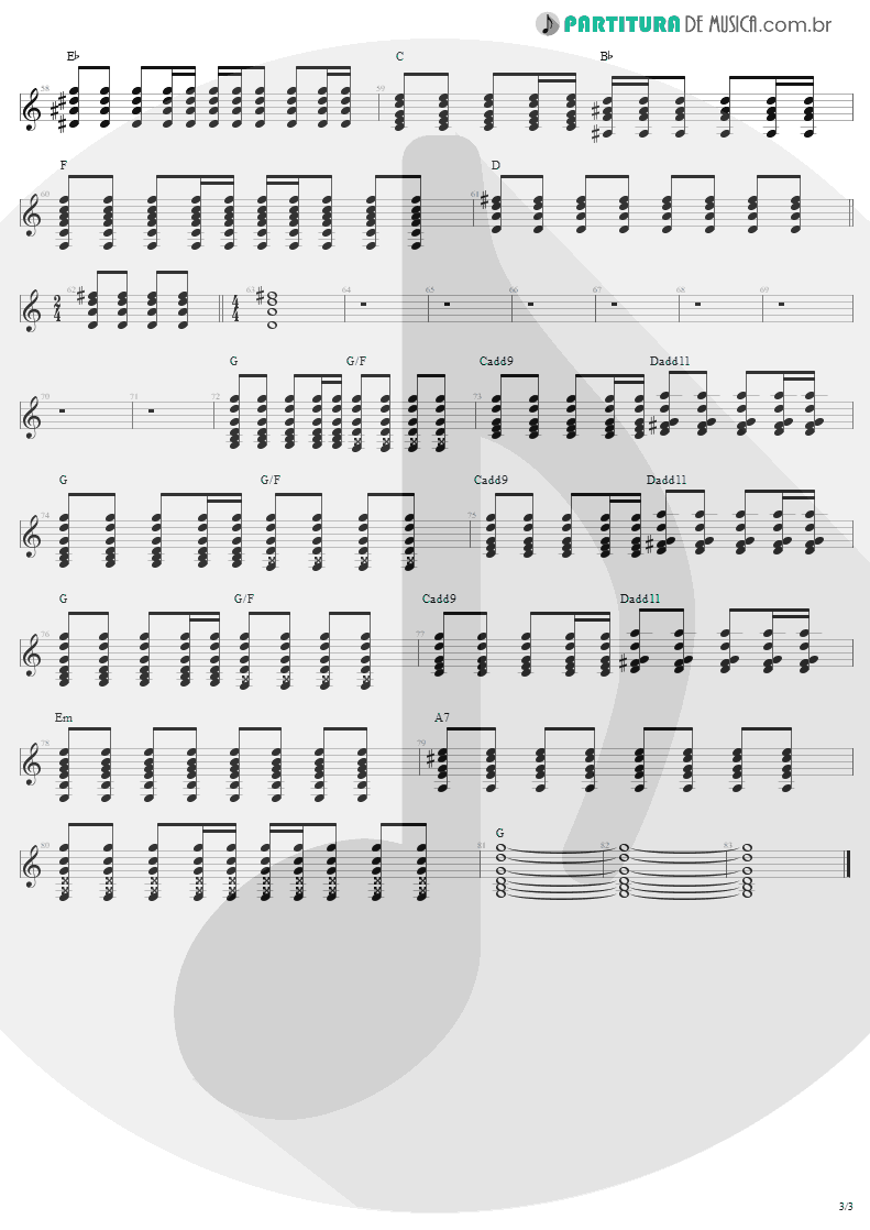 Partitura de musica de Guitarra Elétrica - Pink | Aerosmith | Nine Lives 1997 - pag 3