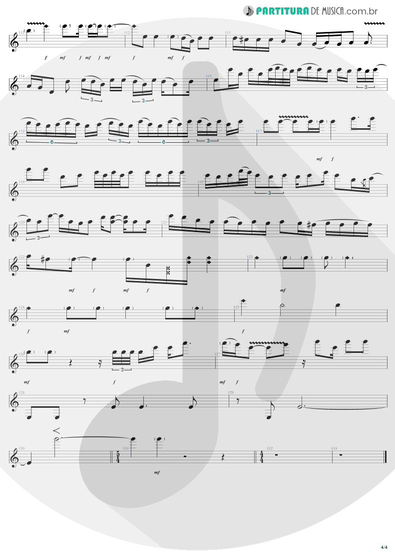 Partitura de musica de Guitarra Elétrica - Taste Of India | Aerosmith | Nine Lives 1997 - pag 4