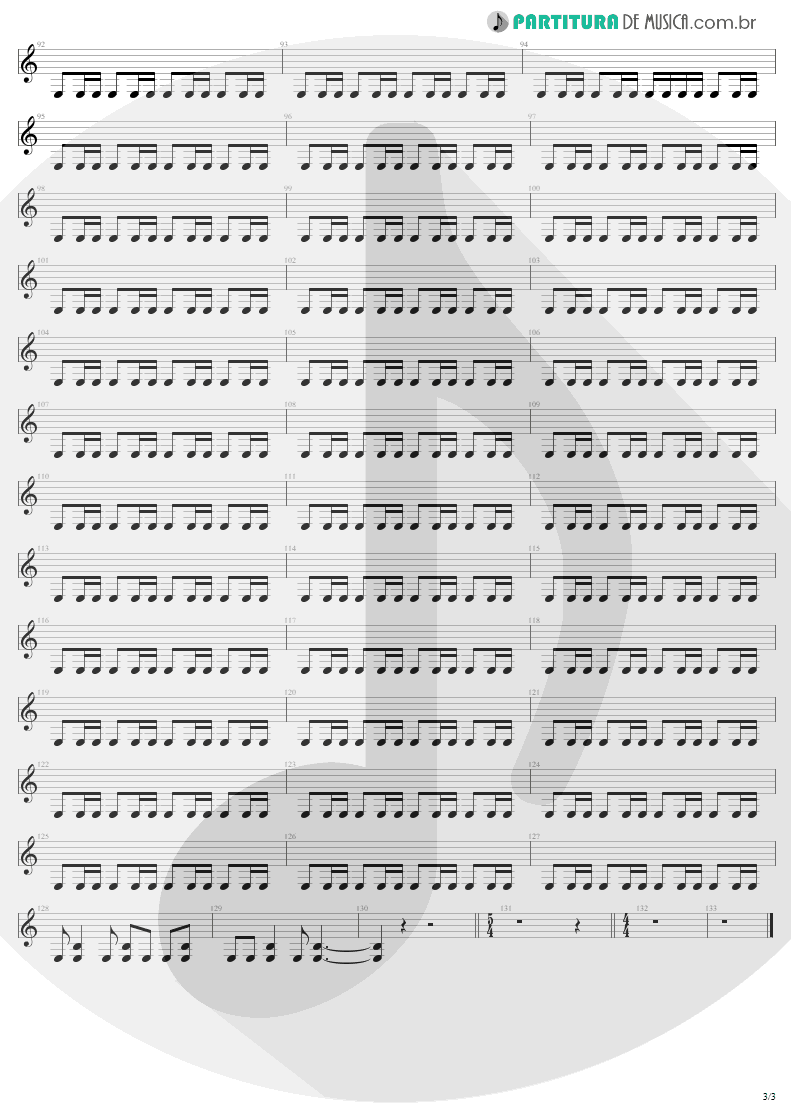 Partitura de musica de Guitarra Elétrica - Taste Of India | Aerosmith | Nine Lives 1997 - pag 3