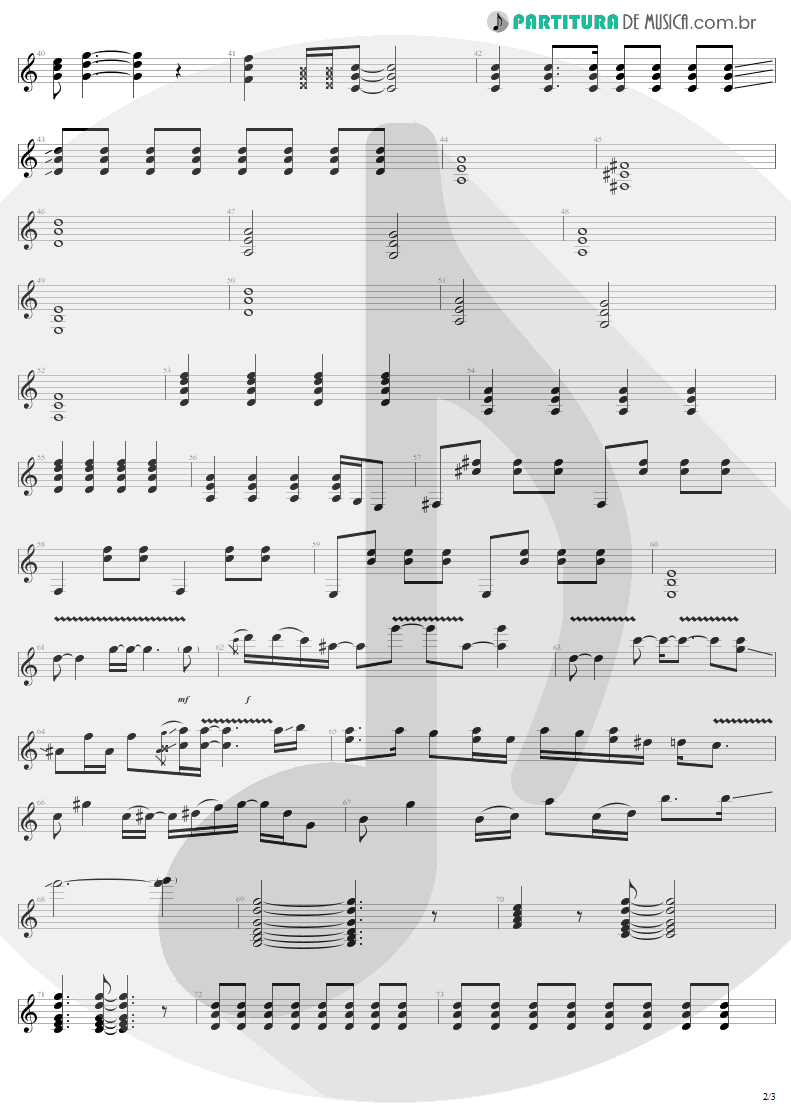 Partitura de musica de Guitarra Elétrica - Avant Garden | Aerosmith | Just Push Play 2001 - pag 2