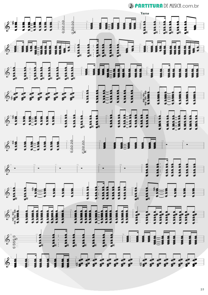 Partitura de musica de Violão - Avant Garden | Aerosmith | Just Push Play 2001 - pag 2