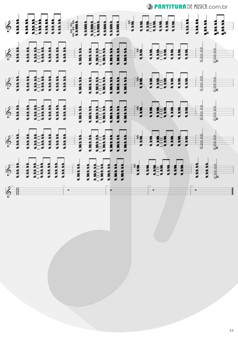 Partitura de musica de Violão - Avant Garden | Aerosmith | Just Push Play 2001 - pag 3