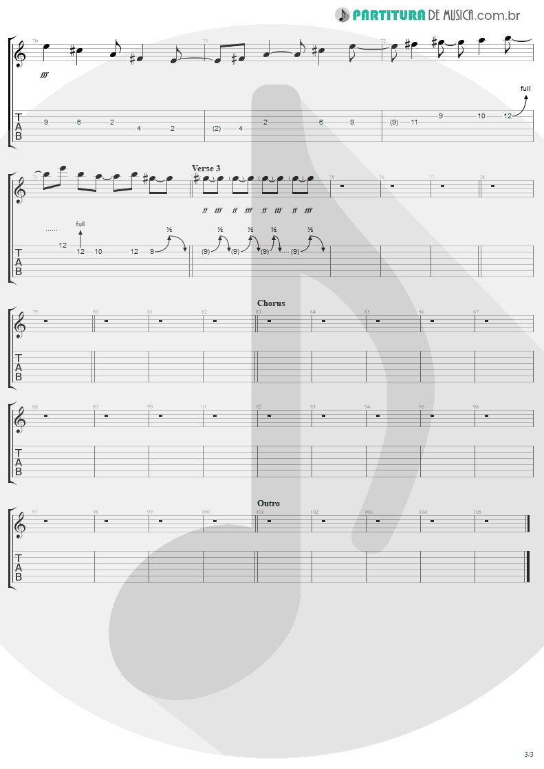 Tablatura + Partitura de musica de Guitarra Elétrica - Jaded | Aerosmith | Just Push Play 2001 - pag 3