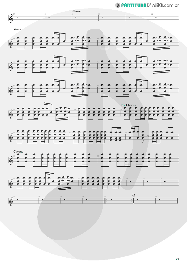 Partitura de musica de Guitarra Elétrica - Hand In My Pocket | Alanis Morissette | Jagged Little Pill 1995 - pag 2