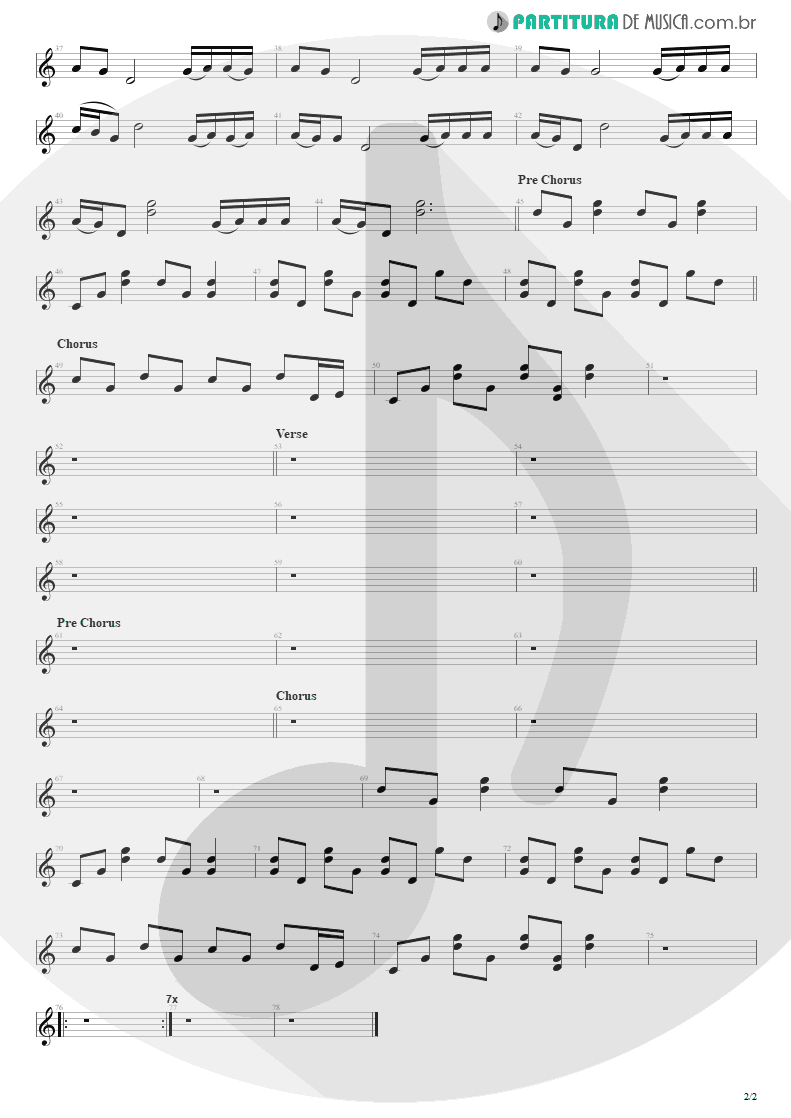 Partitura de musica de Guitarra Elétrica - Hand In My Pocket | Alanis Morissette | Jagged Little Pill 1995 - pag 2