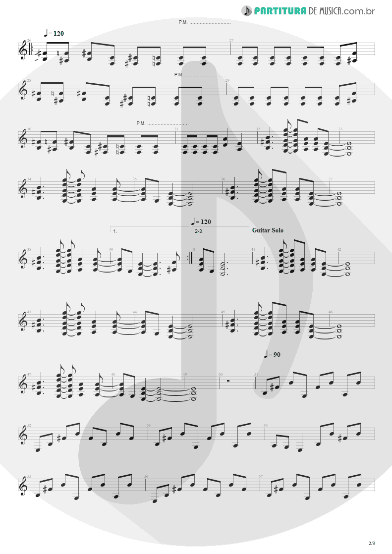 Partitura de musica de Guitarra Elétrica - Bleed The Freak | Alice in Chains | Facelift 1990 - pag 2