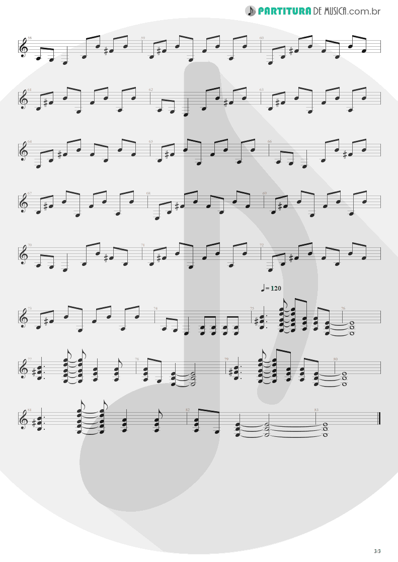 Partitura de musica de Guitarra Elétrica - Bleed The Freak | Alice in Chains | Facelift 1990 - pag 3