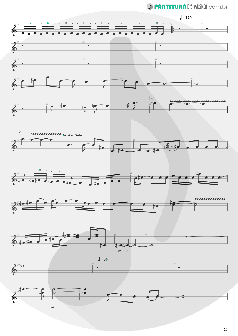 Partitura de musica de Violão - Bleed The Freak | Alice in Chains | Facelift 1990 - pag 2