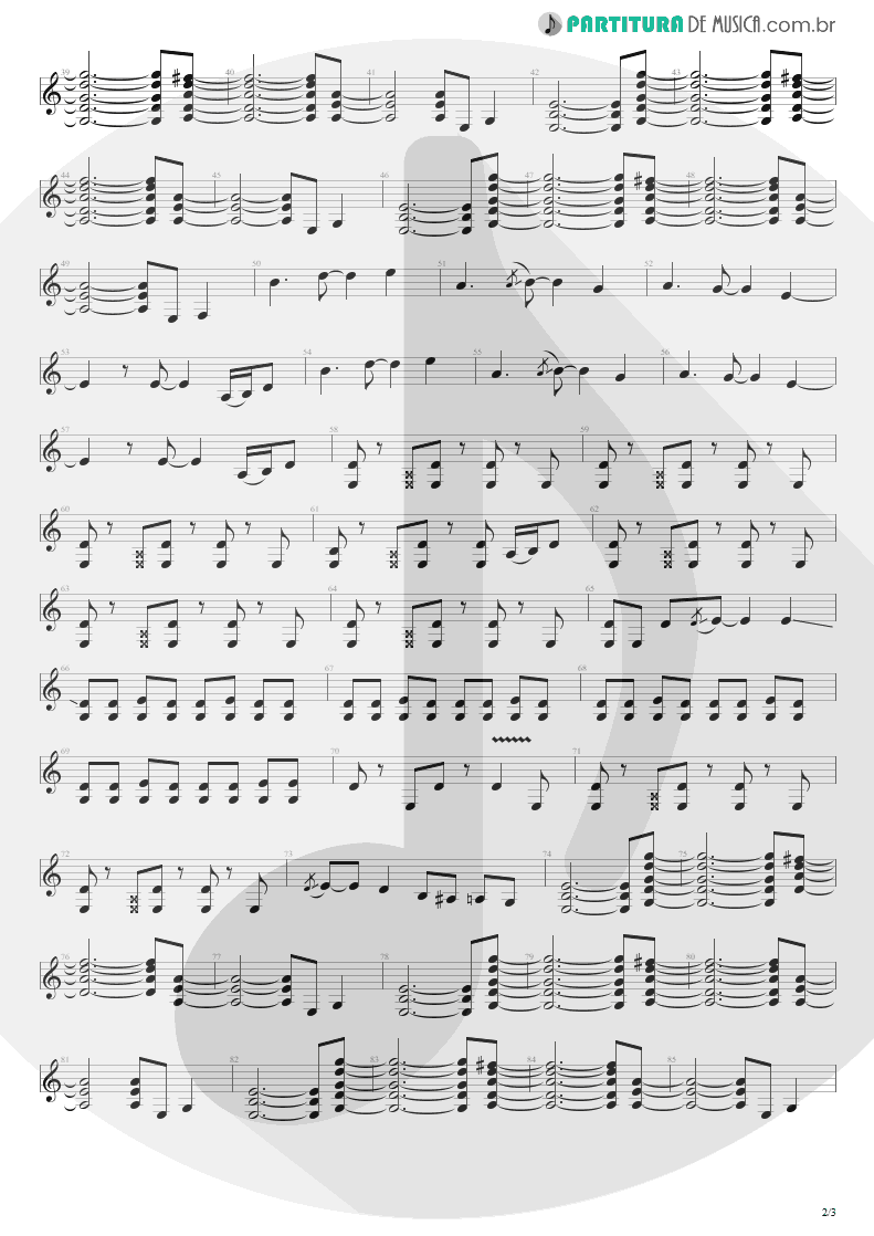 Partitura de musica de Guitarra Elétrica - Man In The Box | Alice in Chains | Facelift 1990 - pag 2