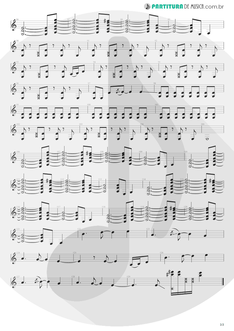 Partitura de musica de Guitarra Elétrica - Man In The Box | Alice in Chains | Facelift 1990 - pag 3