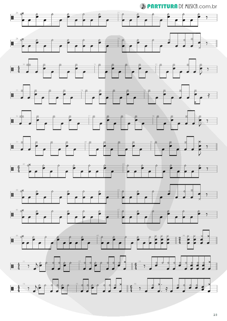 Partitura de musica de Bateria - Dam That River | Alice in Chains | Dirt 1992 - pag 2