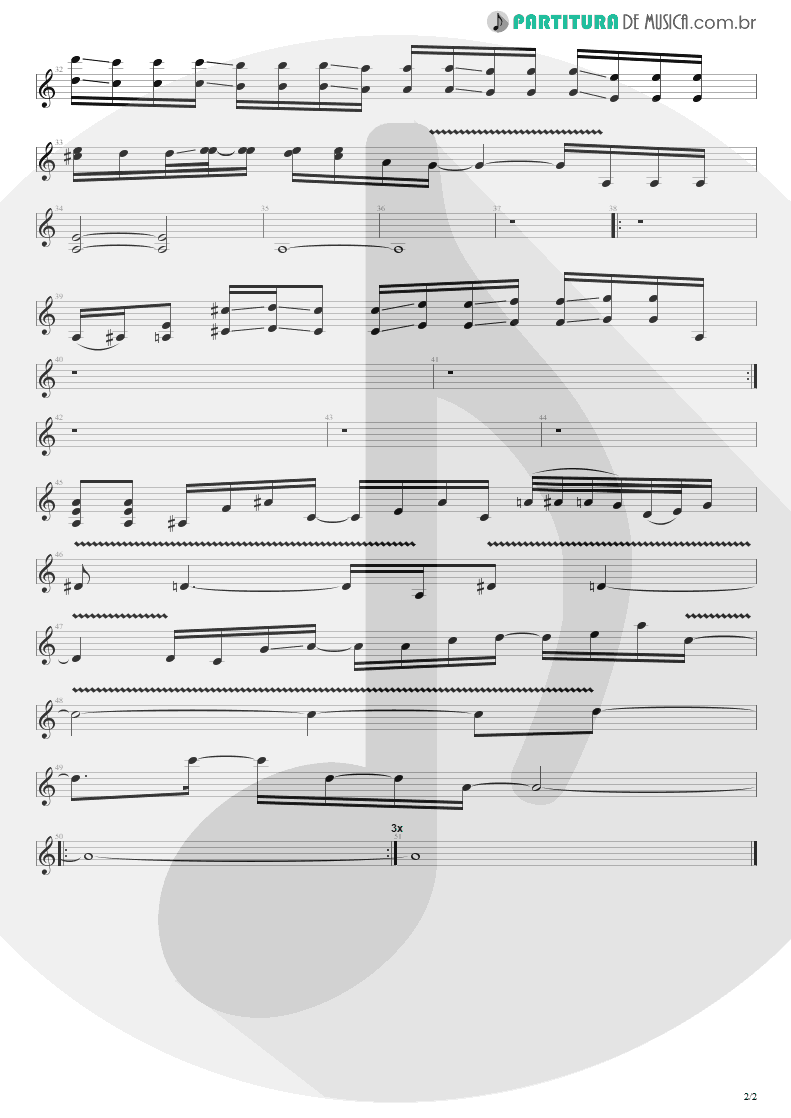 Partitura de musica de Guitarra Elétrica - Dirt | Alice in Chains | Dirt 1992 - pag 2