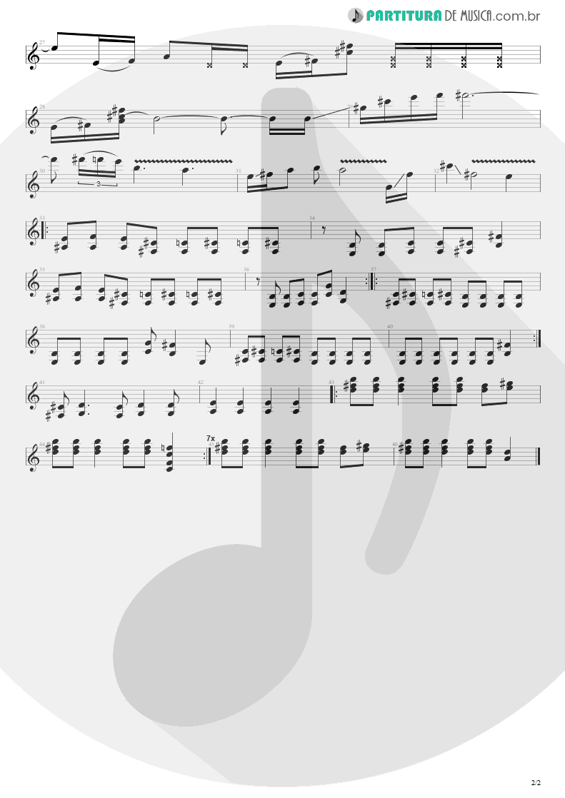 Partitura de musica de Guitarra Elétrica - God Smack | Alice in Chains | Dirt 1992 - pag 2