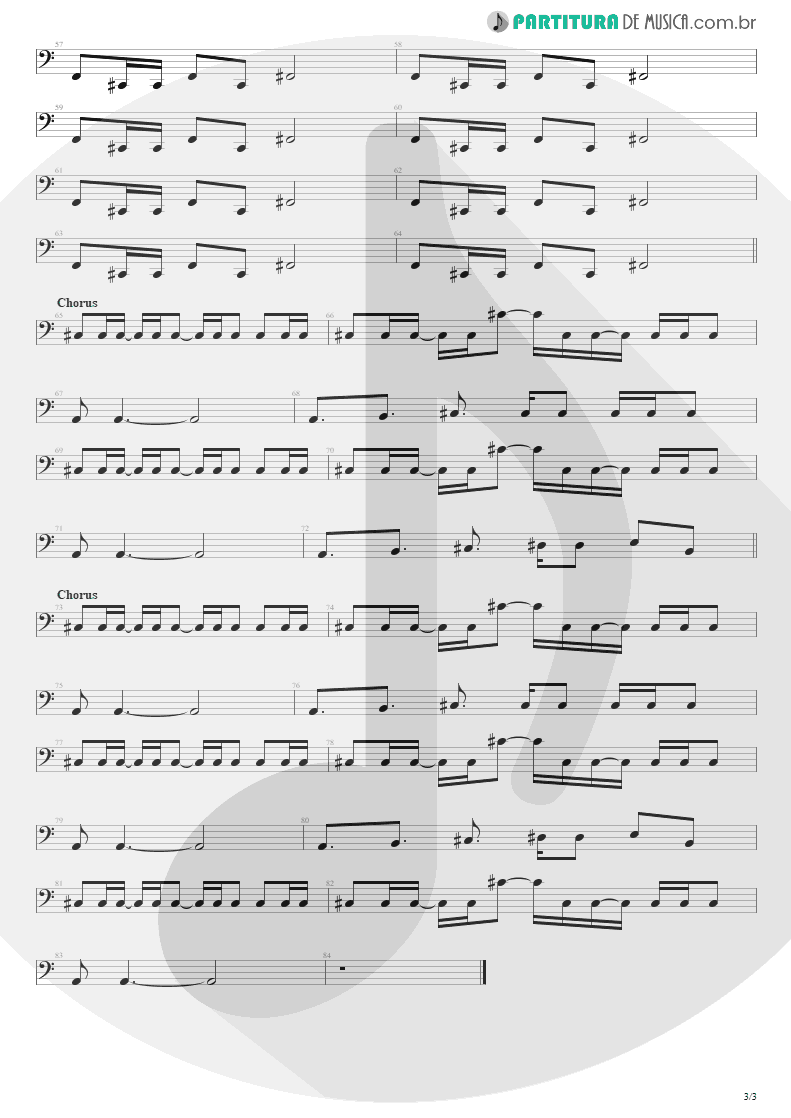 Partitura de musica de Baixo Elétrico - I Stay Away | Alice in Chains | Jar of Flies 1994 - pag 3