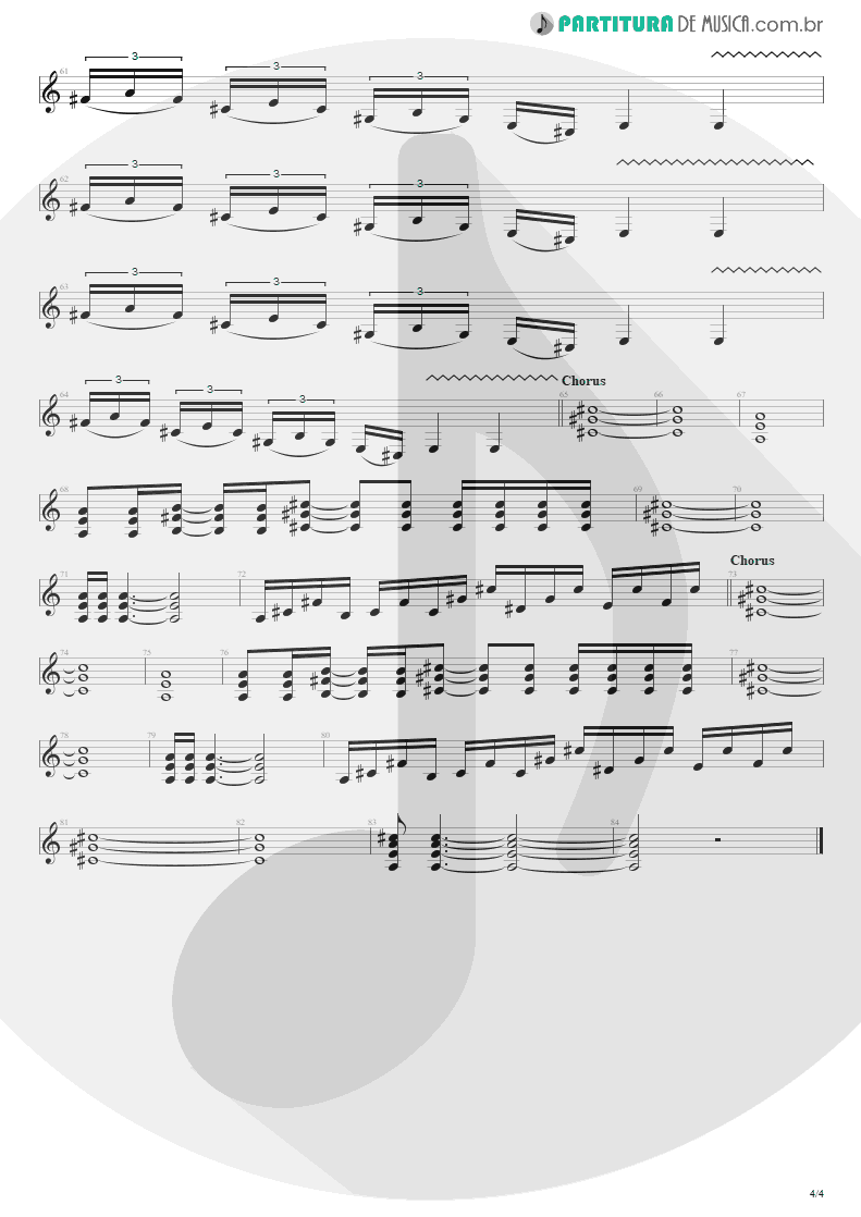 Partitura de musica de Guitarra Elétrica - I Stay Away | Alice in Chains | Jar of Flies 1994 - pag 4