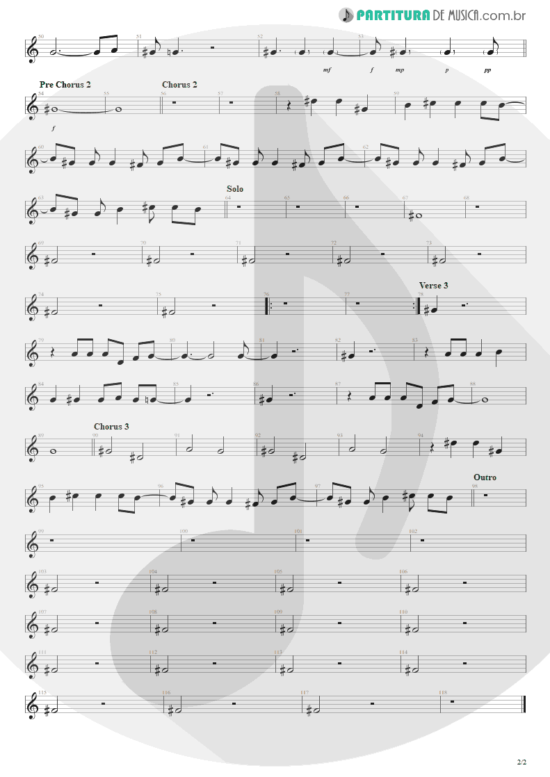 Partitura de musica de Canto - Again | Alice in Chains | Alice in Chains 1995 - pag 2