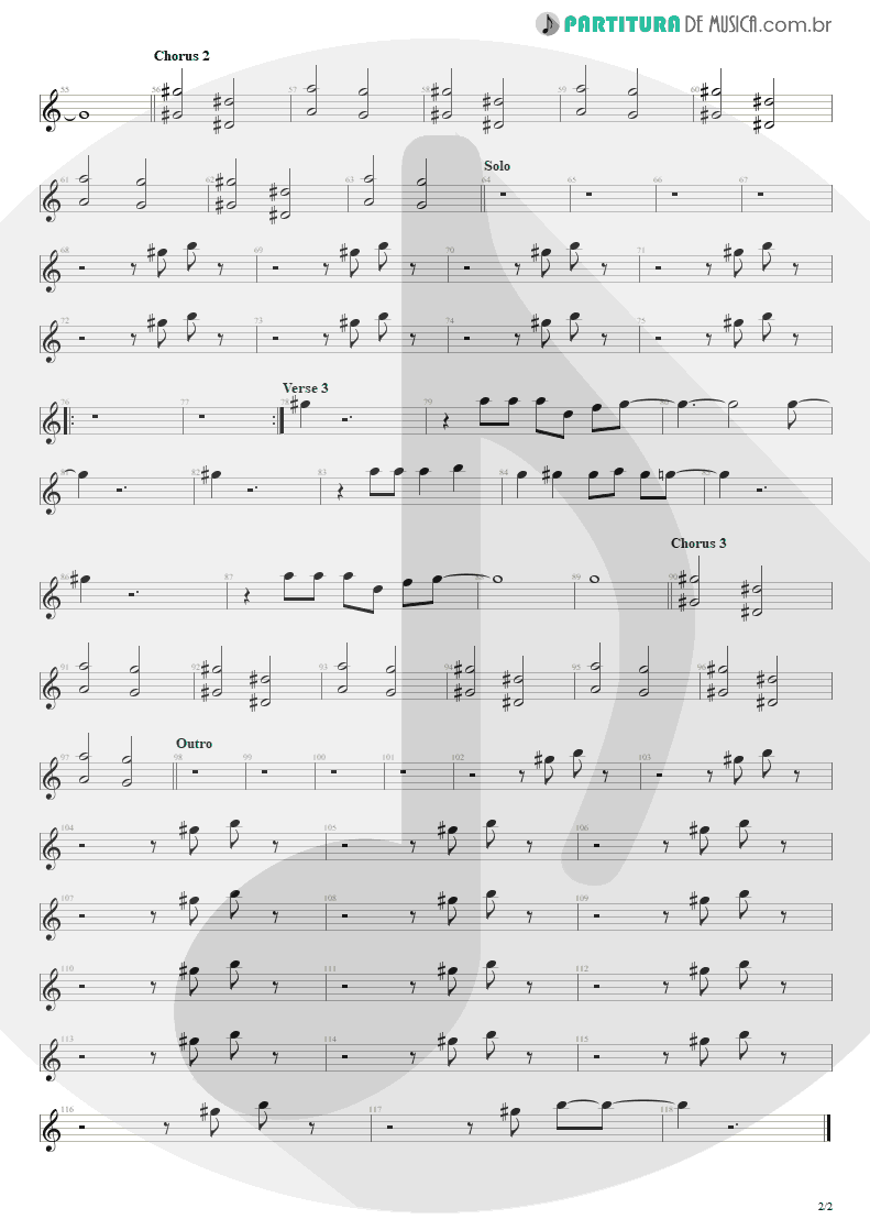 Partitura de musica de Canto - Again | Alice in Chains | Alice in Chains 1995 - pag 2