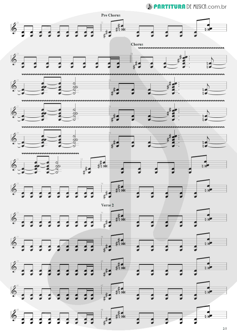 Partitura de musica de Guitarra Elétrica - Again | Alice in Chains | Alice in Chains 1995 - pag 2