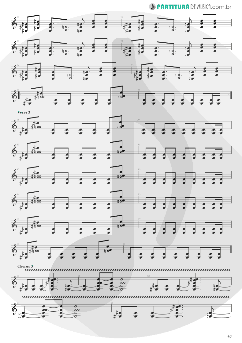 Partitura de musica de Guitarra Elétrica - Again | Alice in Chains | Alice in Chains 1995 - pag 4