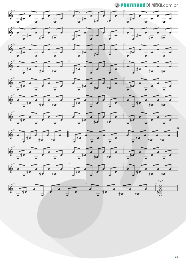 Partitura de musica de Violão - Frogs | Alice in Chains | Alice in Chains 1995 - pag 2