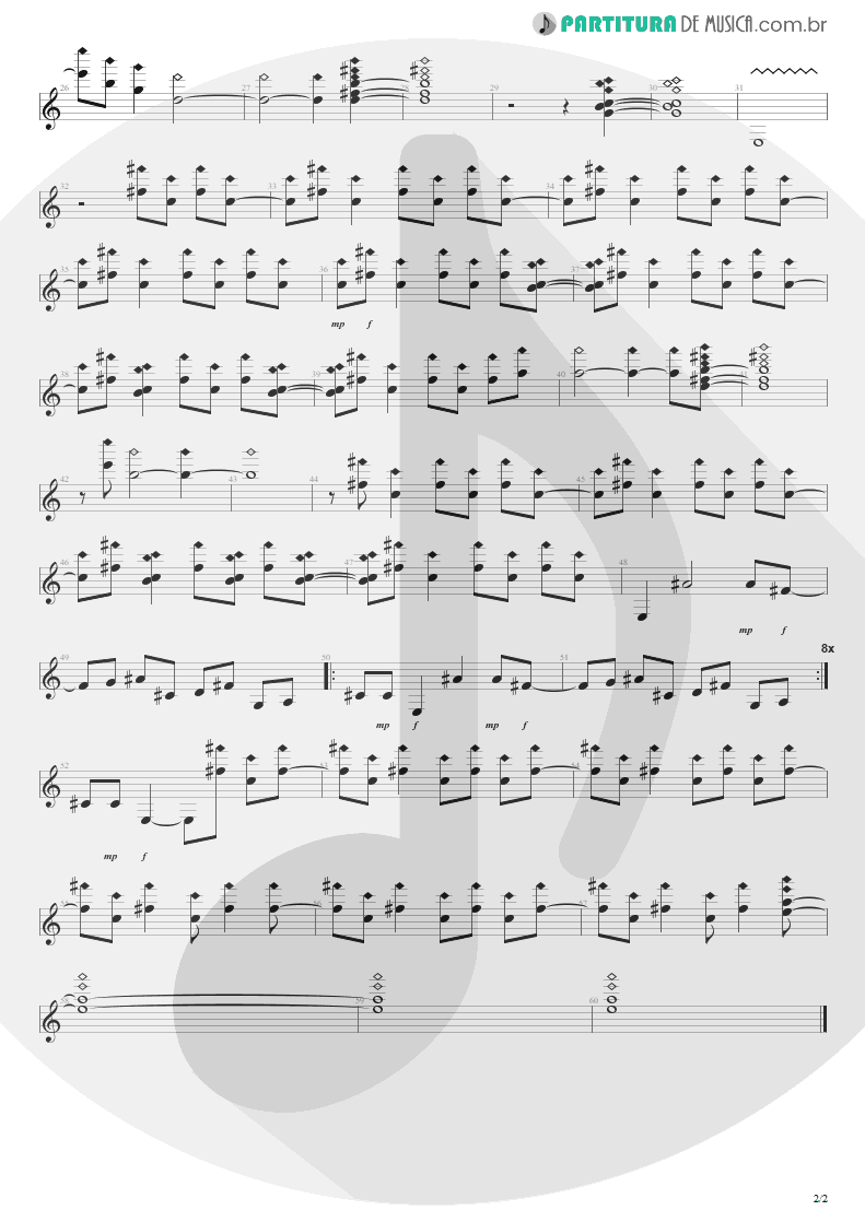 Partitura de musica de Violão - Frogs | Alice in Chains | Alice in Chains 1995 - pag 2