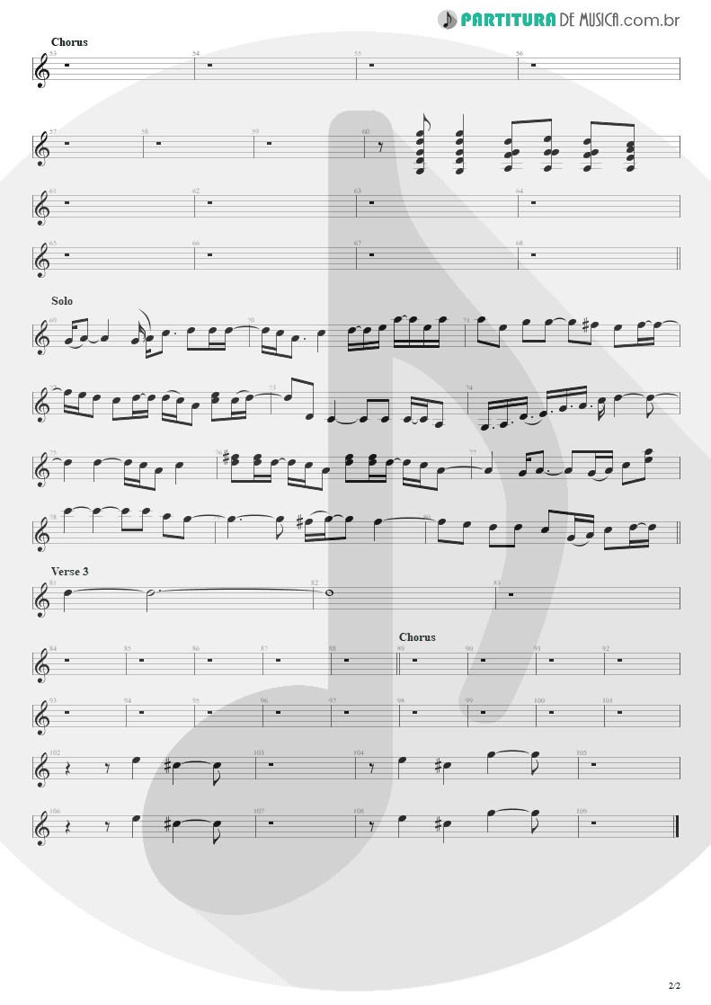 Partitura de musica de Guitarra Elétrica - Brother | Alice in Chains | MTv Unplugged 1996 - pag 2