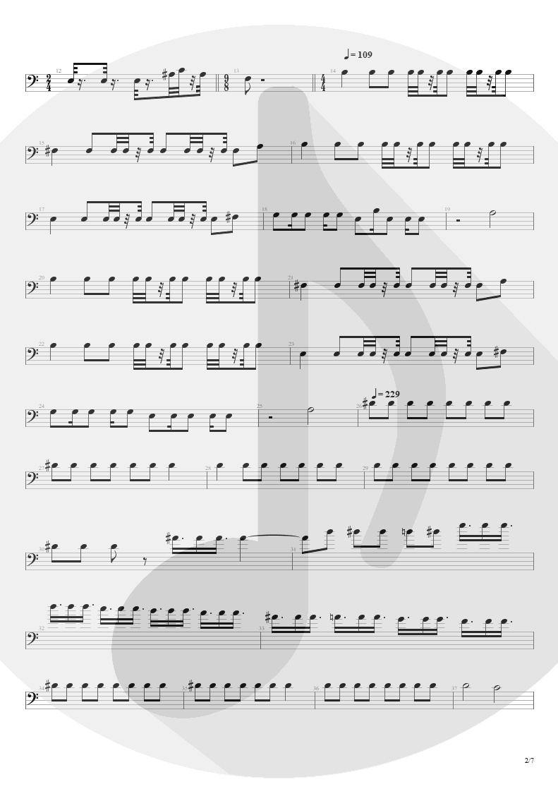 Partitura de musica de Baixo Elétrico - Streets Of Tomorrow | Angra | Angels Cry 1993 - pag 2