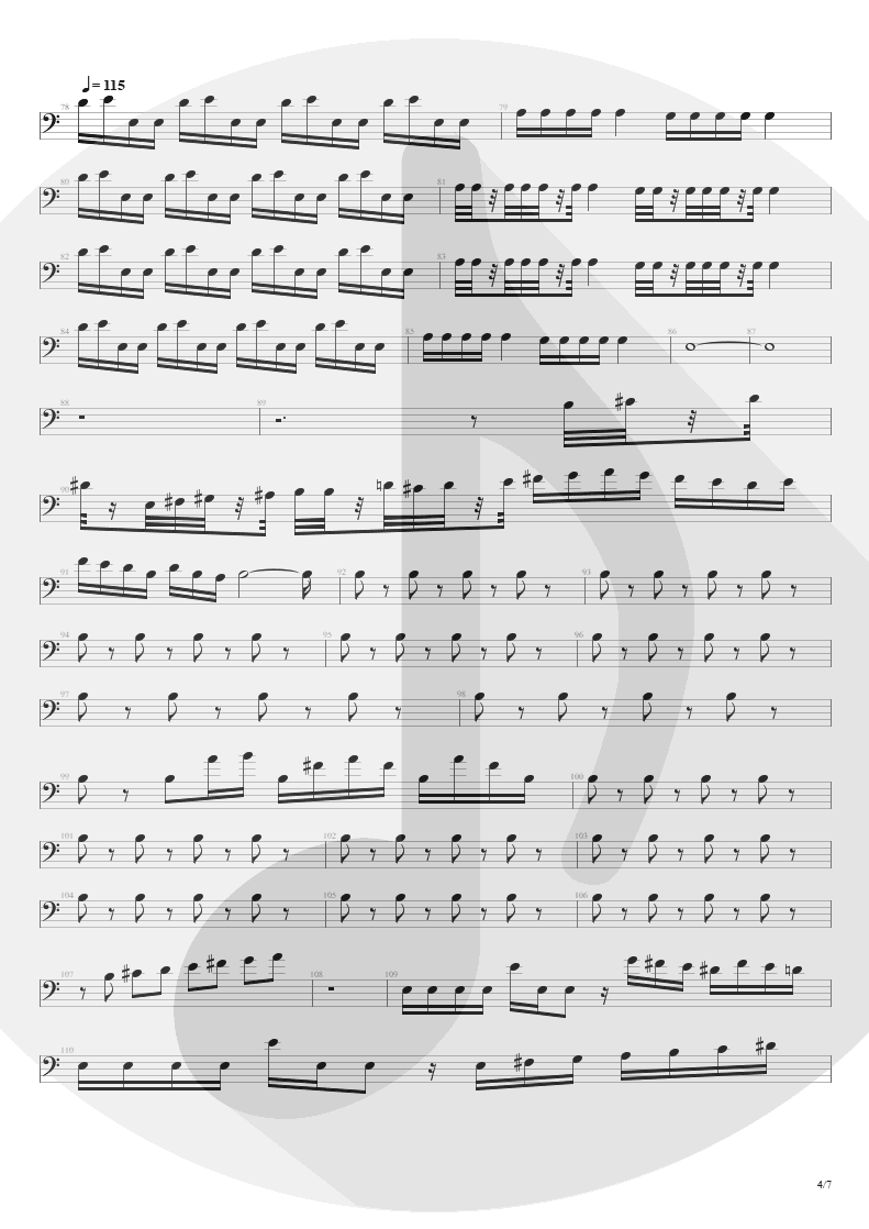 Partitura de musica de Baixo Elétrico - Streets Of Tomorrow | Angra | Angels Cry 1993 - pag 4