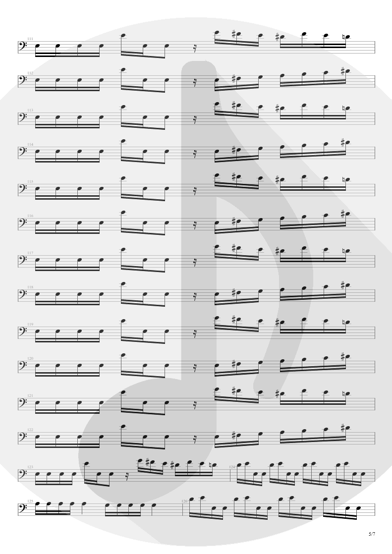 Partitura de musica de Baixo Elétrico - Streets Of Tomorrow | Angra | Angels Cry 1993 - pag 5