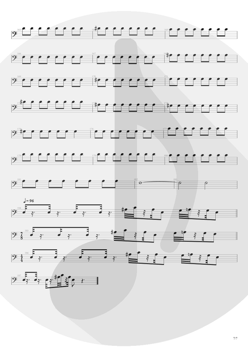 Partitura de musica de Baixo Elétrico - Streets Of Tomorrow | Angra | Angels Cry 1993 - pag 7