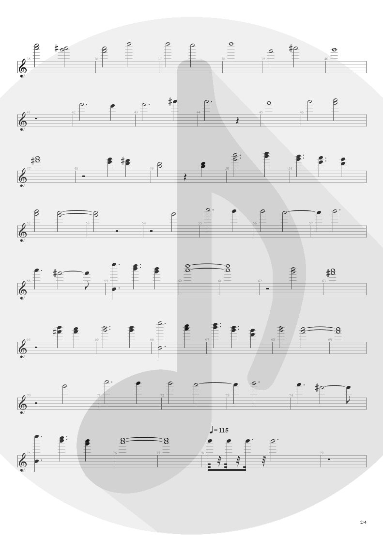 Partitura de musica de Canto - Streets Of Tomorrow | Angra | Angels Cry 1993 - pag 2