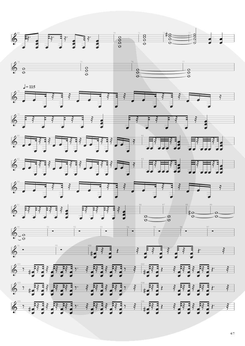 Partitura de musica de Guitarra Elétrica - Streets Of Tomorrow | Angra | Angels Cry 1993 - pag 4