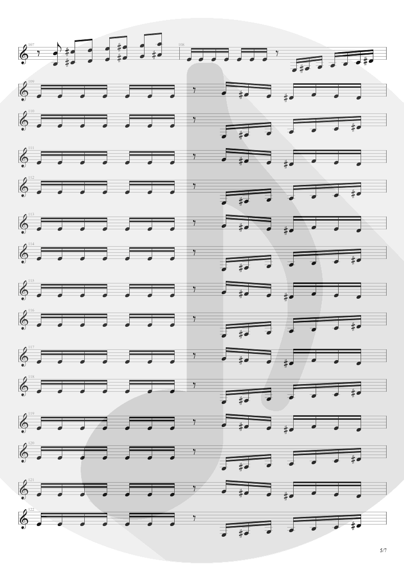 Partitura de musica de Guitarra Elétrica - Streets Of Tomorrow | Angra | Angels Cry 1993 - pag 5