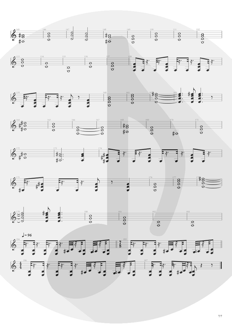 Partitura de musica de Guitarra Elétrica - Streets Of Tomorrow | Angra | Angels Cry 1993 - pag 7