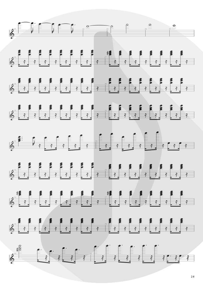 Partitura de musica de Teclado - Streets Of Tomorrow | Angra | Angels Cry 1993 - pag 2