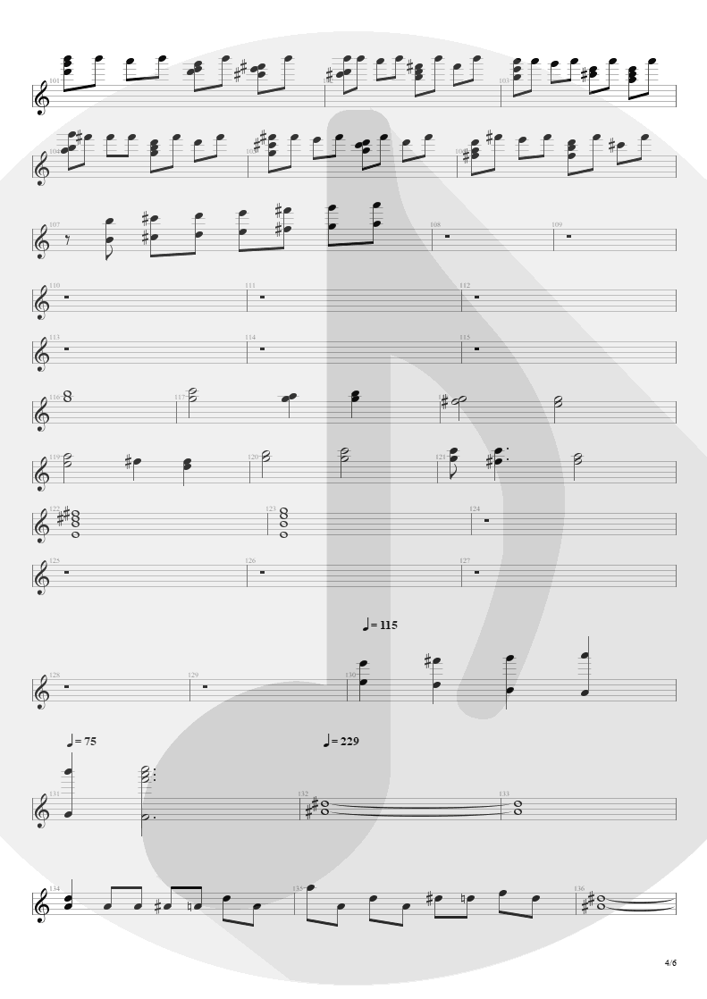 Partitura de musica de Teclado - Streets Of Tomorrow | Angra | Angels Cry 1993 - pag 4