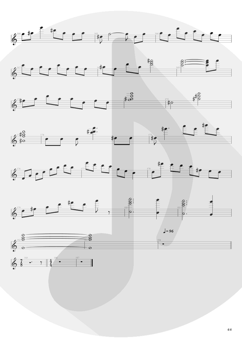 Partitura de musica de Teclado - Streets Of Tomorrow | Angra | Angels Cry 1993 - pag 6